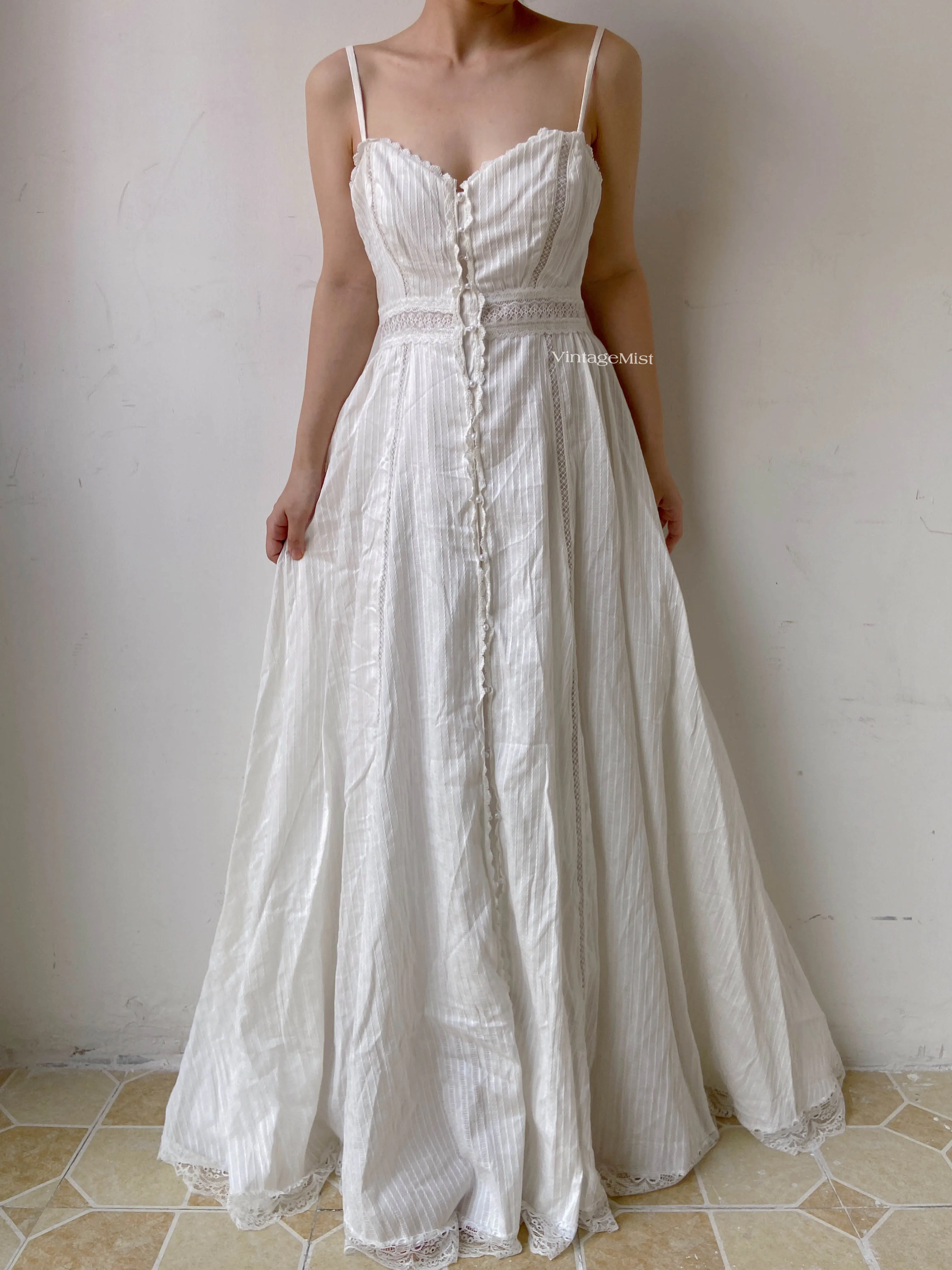 Lace Trim Beaded Cami Dress
