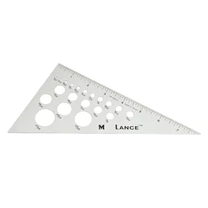 LANCE 14" TEMPLATE TRIANGLE RULER 30°/60°/90°