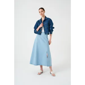 Light Blue Denim Slip Skirt