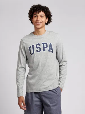 Men Arch Graphic Long Sleeve T-Shirt in Vintage Grey Heather