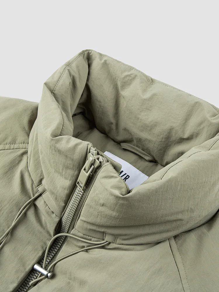 Men's ash card medium length thick down jacket