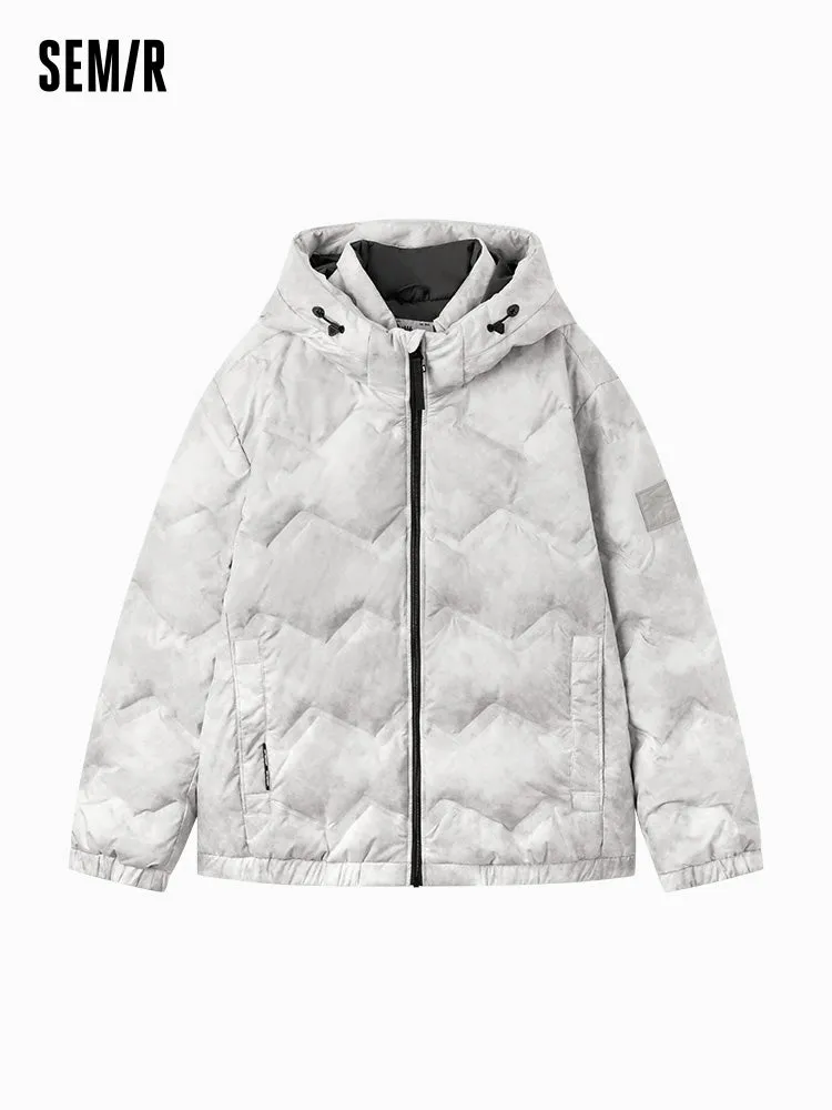 Men's short thin down jacket