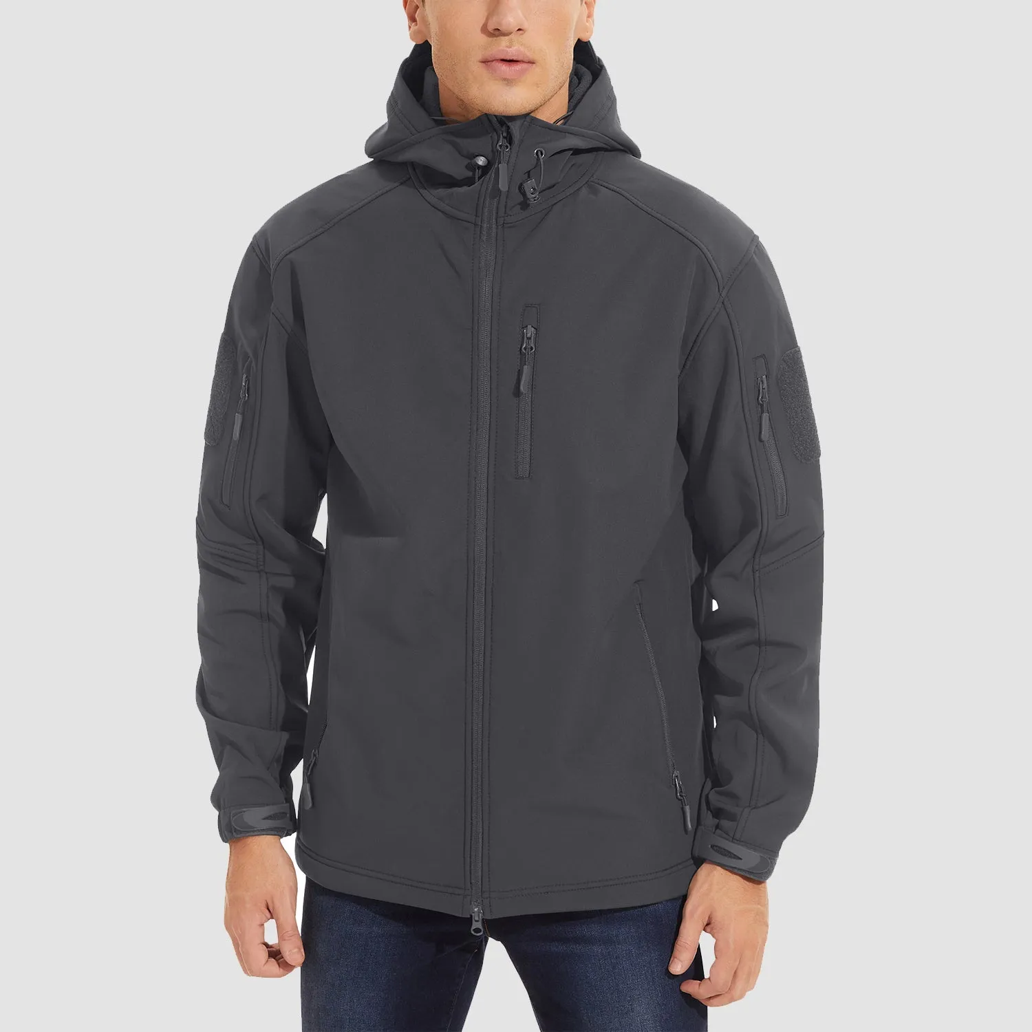 Men's Tactical Jacket - 6 Pockets Fleece Lined Water-Resistant
