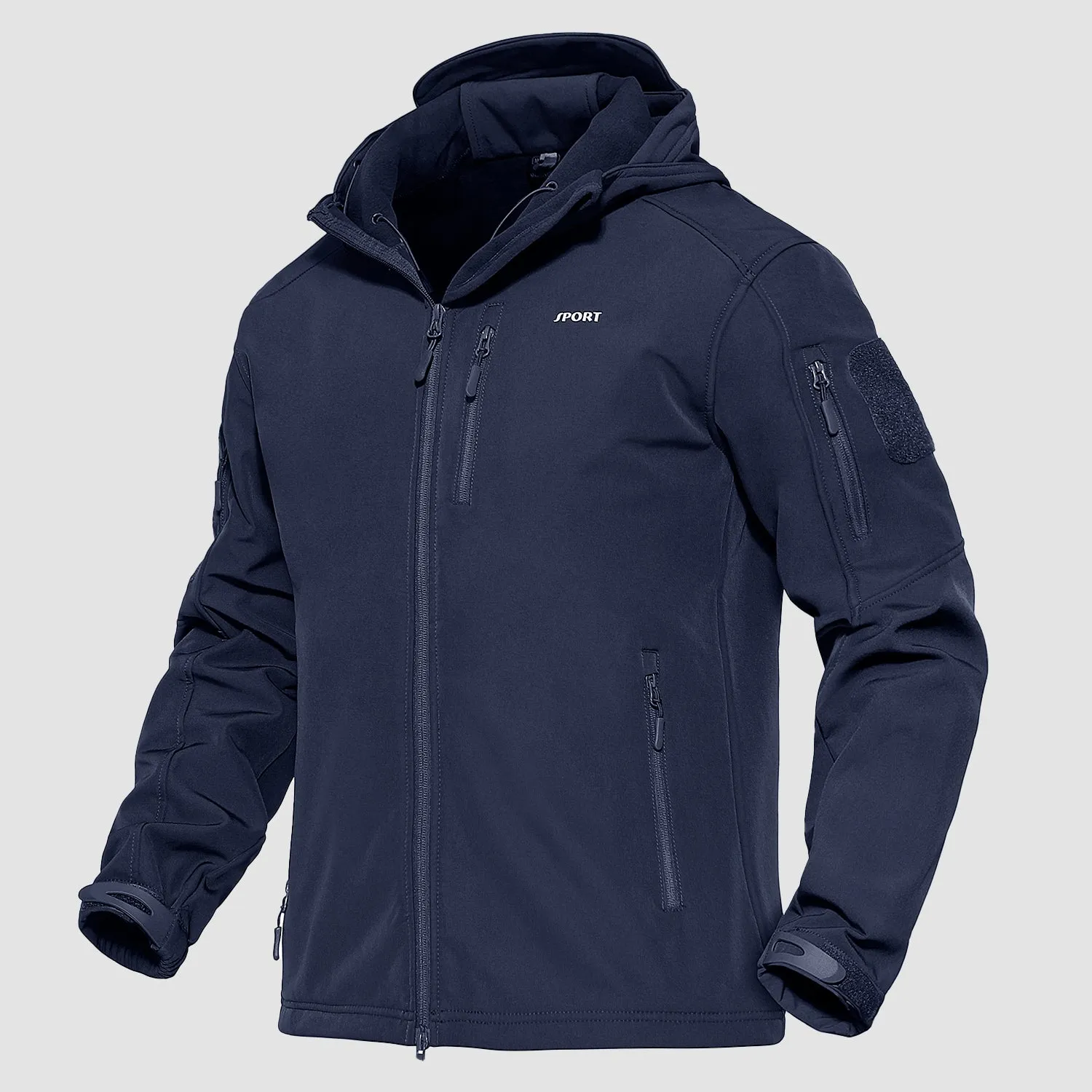 Men's Tactical Jacket - 6 Pockets Fleece Lined Water-Resistant