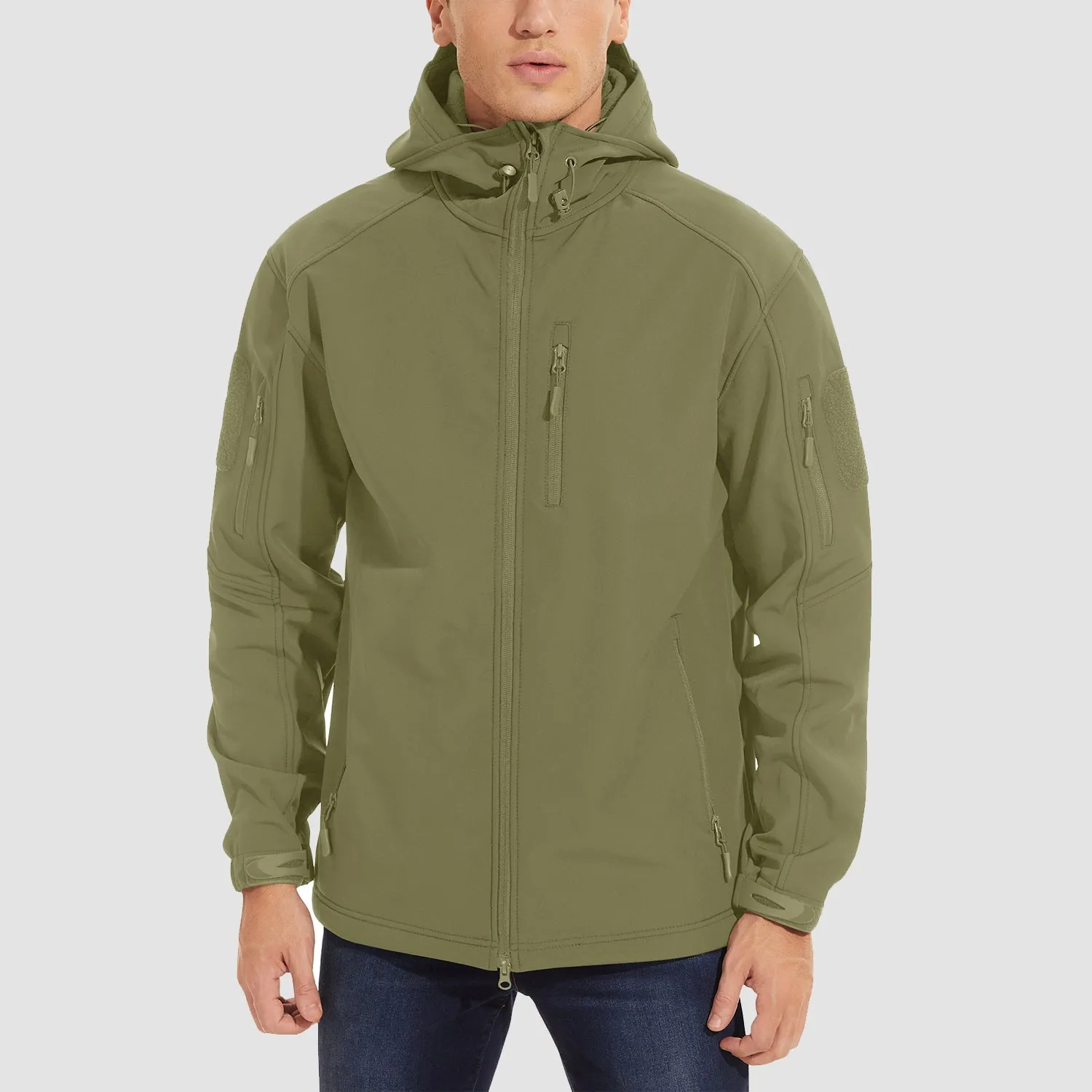Men's Tactical Jacket - 6 Pockets Fleece Lined Water-Resistant