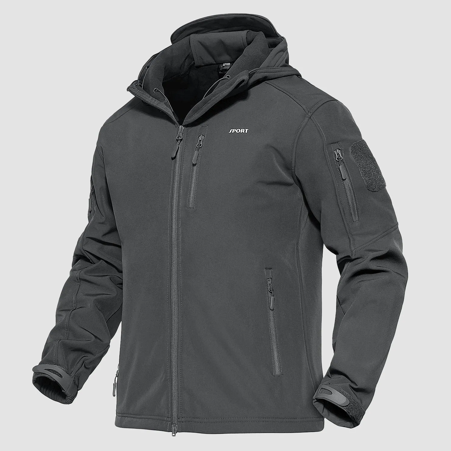 Men's Tactical Jacket - 6 Pockets Fleece Lined Water-Resistant