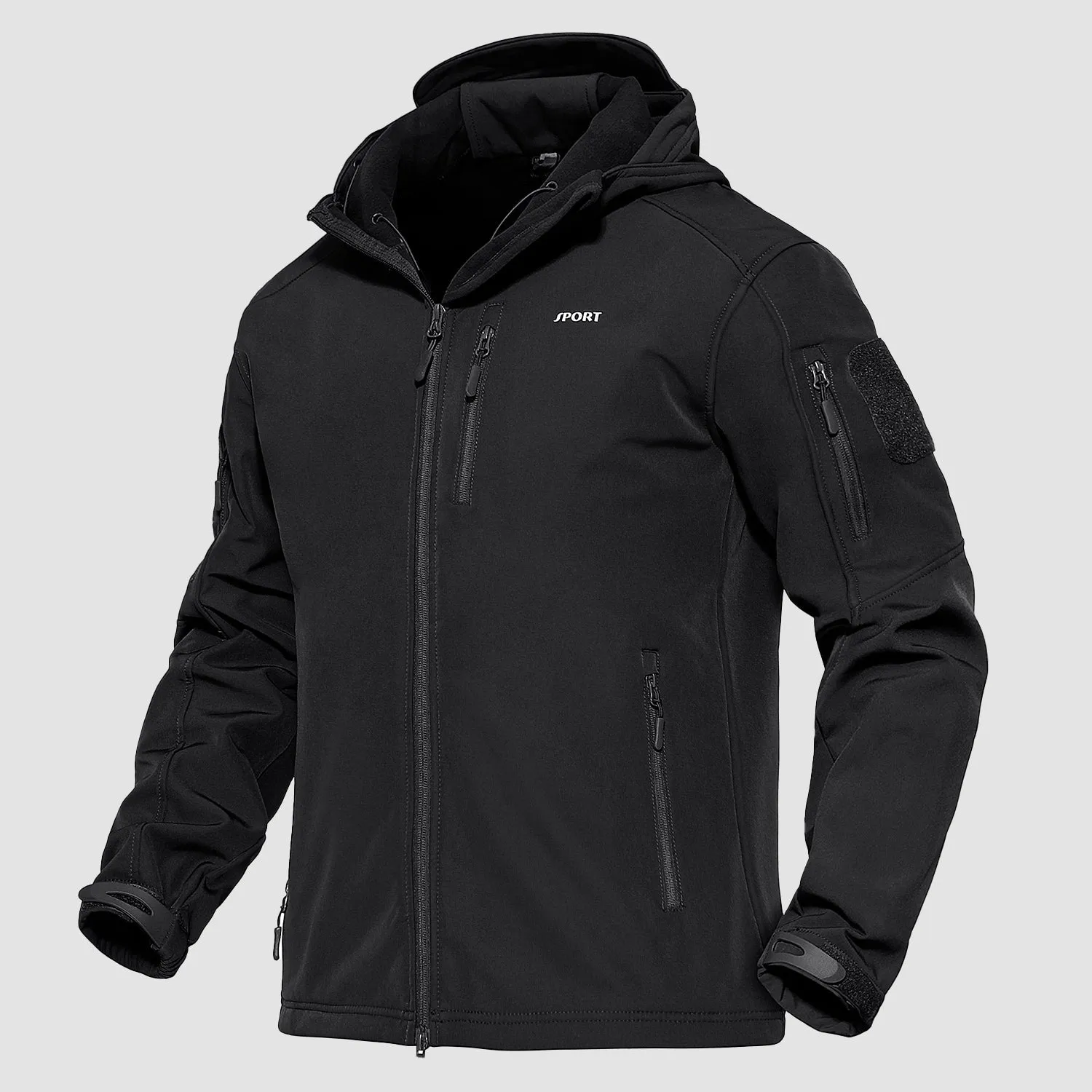 Men's Tactical Jacket - 6 Pockets Fleece Lined Water-Resistant