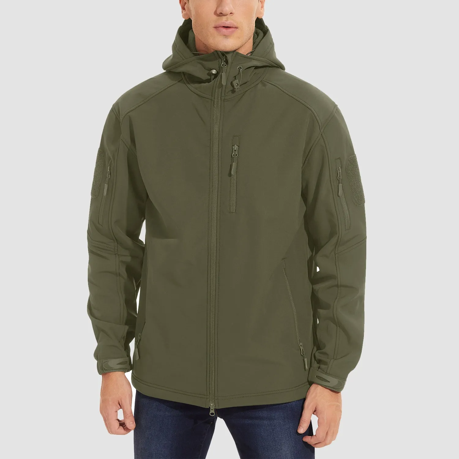 Men's Tactical Jacket - 6 Pockets Fleece Lined Water-Resistant