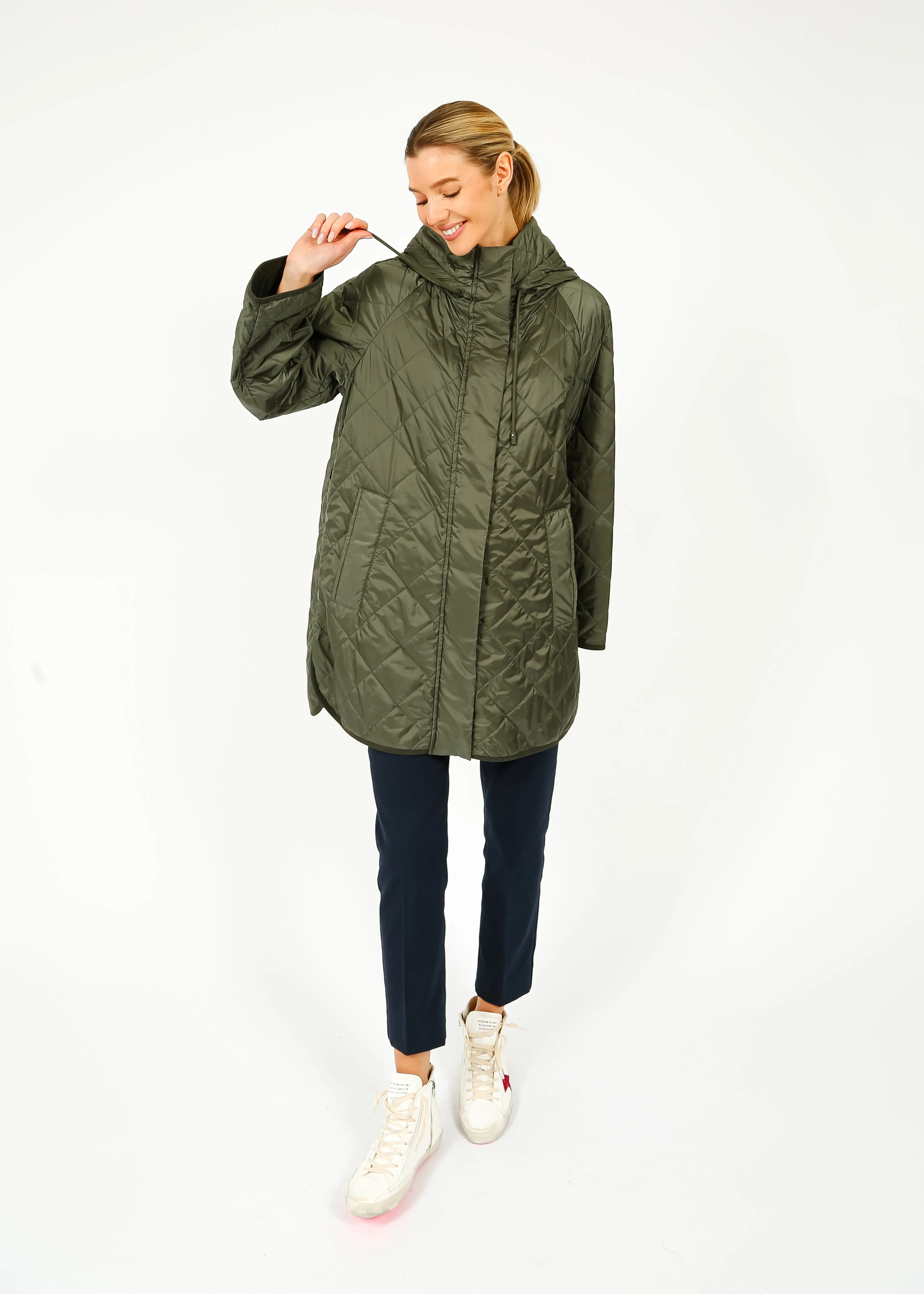 MM Ribera Quilted Coat in Khaki