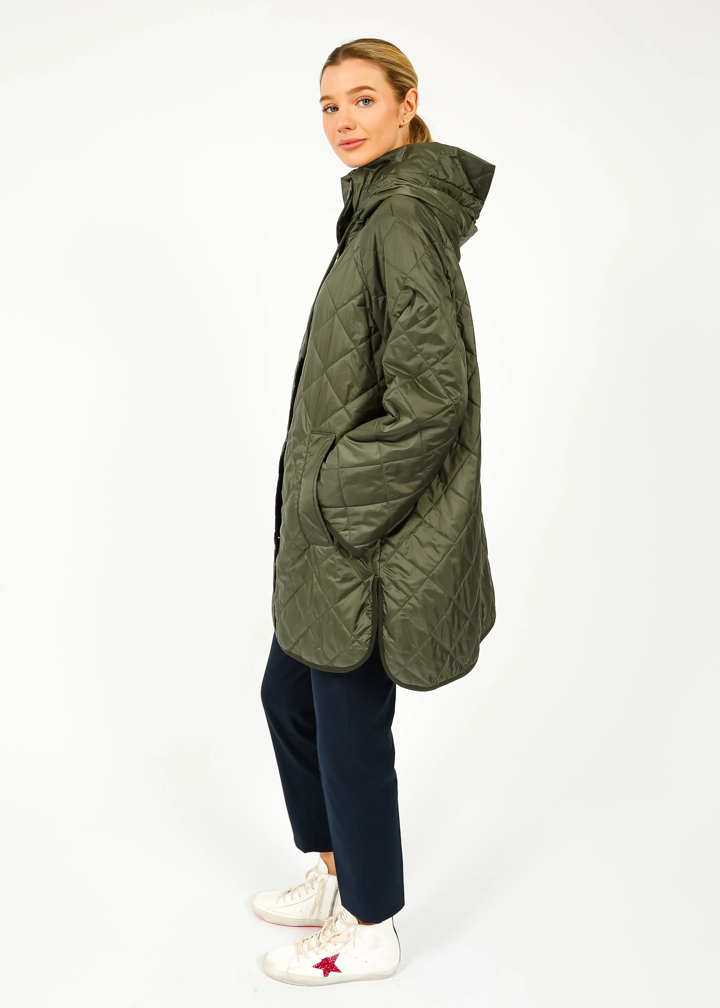 MM Ribera Quilted Coat in Khaki