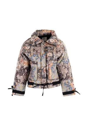 Multicolored Mini Puffer Coat