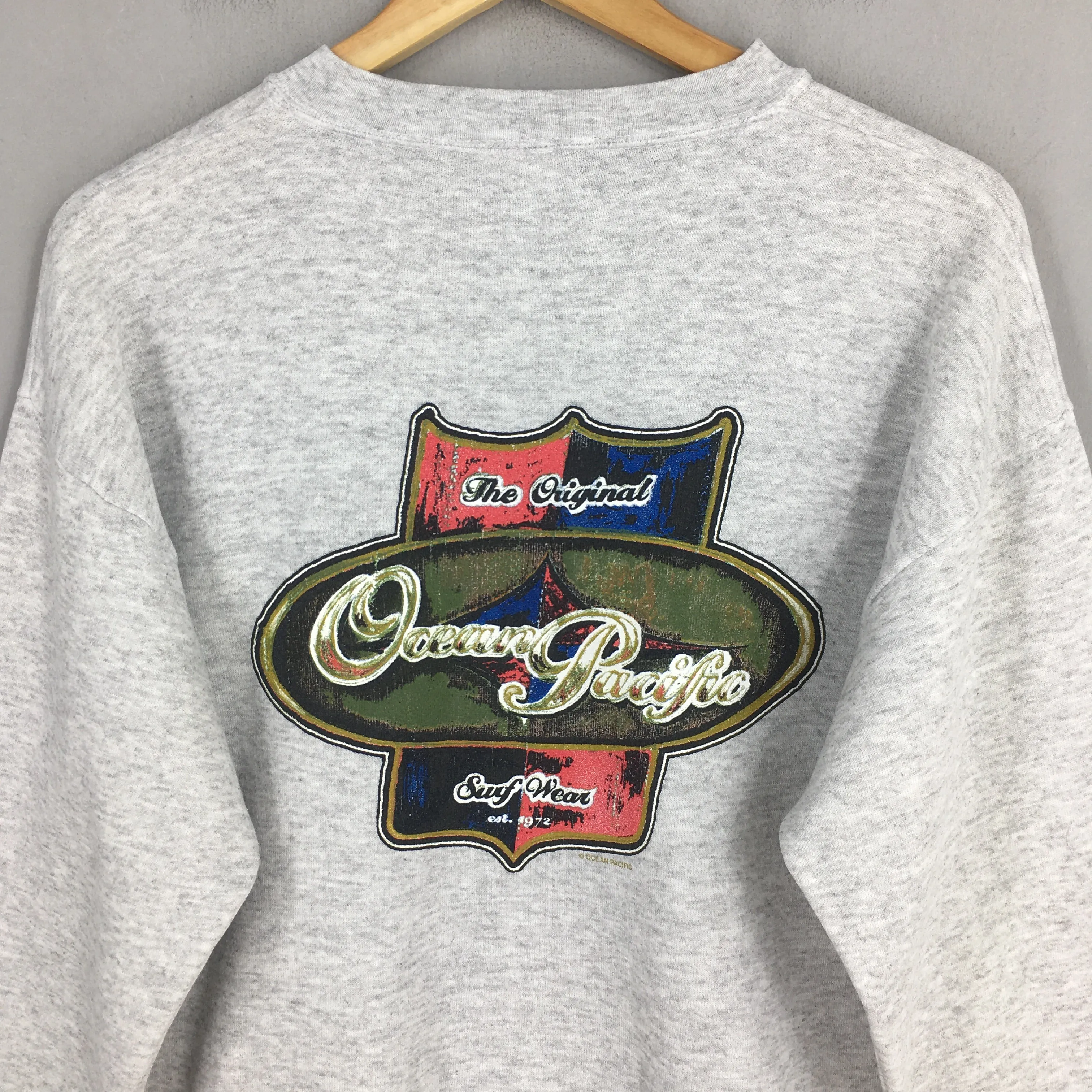 OP Ocean Pacific Surfing Gray Sweatshirt Medium