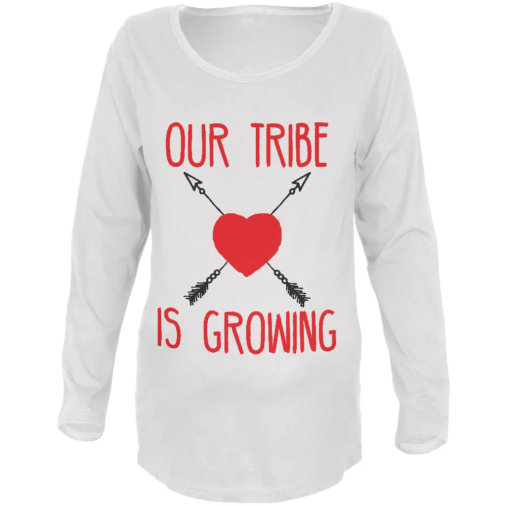 Our Tribe Is Growing Maternity Soft Long Sleeve T Shirt