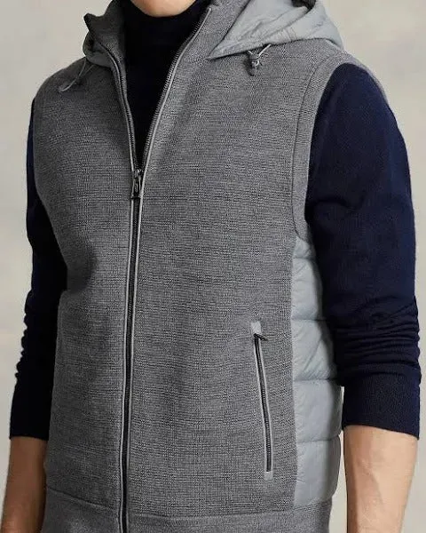 Polo Ralph Lauren Hybrid Regular Fit Full Zip Hooded Sweater Vest XL Grey