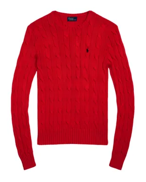 Polo Ralph Lauren red cable-knit cotton crewneck jumper
