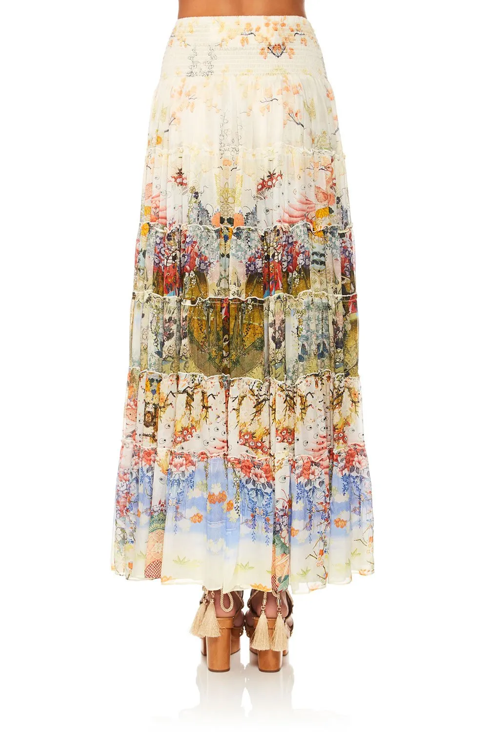 SHEER TIERED MAXI SKIRT LADY LABYRINTH