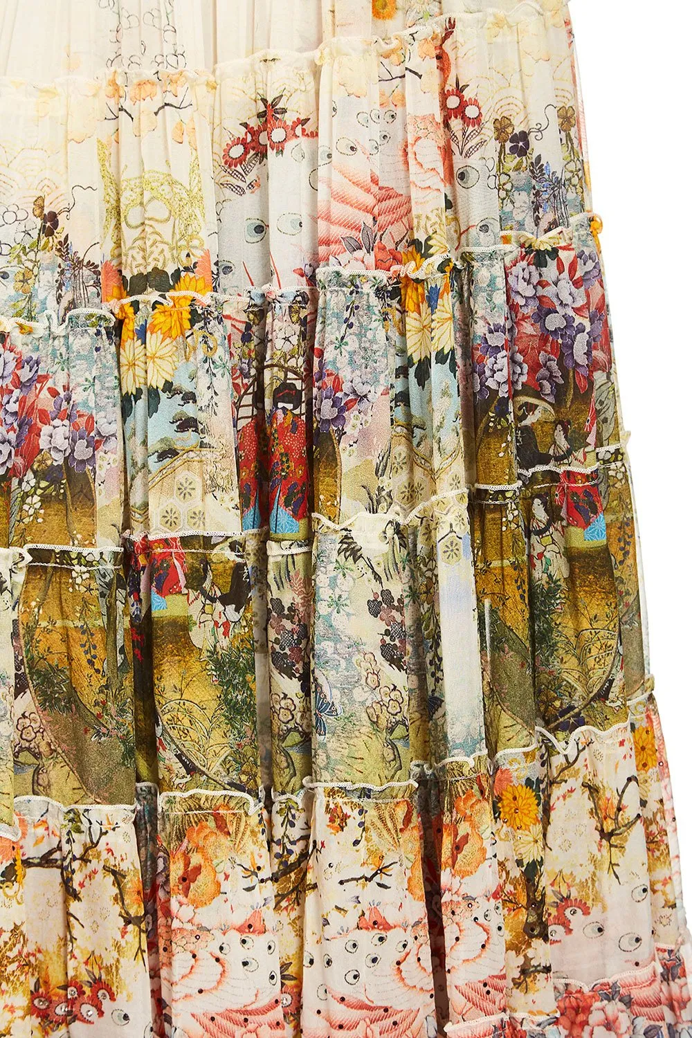 SHEER TIERED MAXI SKIRT LADY LABYRINTH