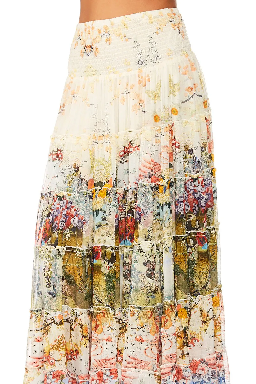 SHEER TIERED MAXI SKIRT LADY LABYRINTH