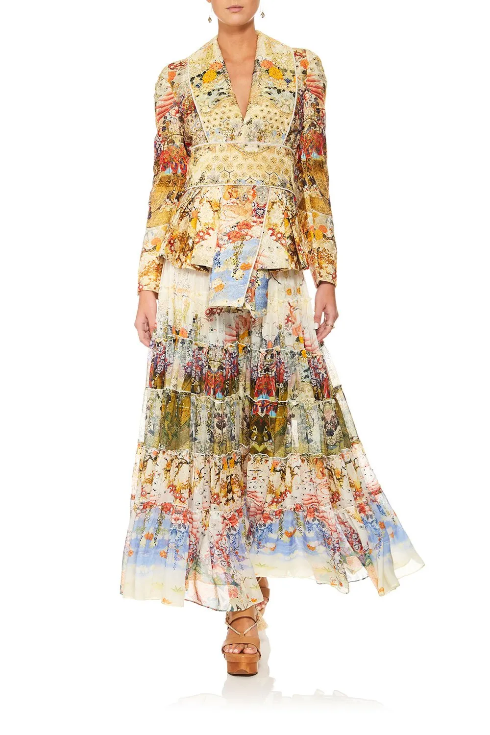 SHEER TIERED MAXI SKIRT LADY LABYRINTH