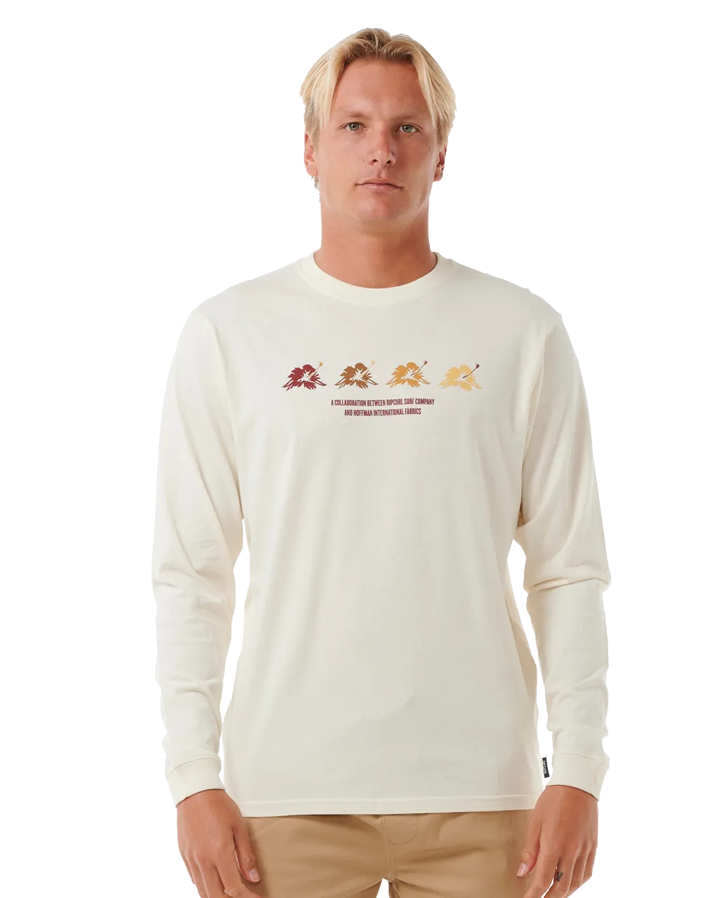 Surf Revival Hoffman Long Sleeve T-Shirt in Bone
