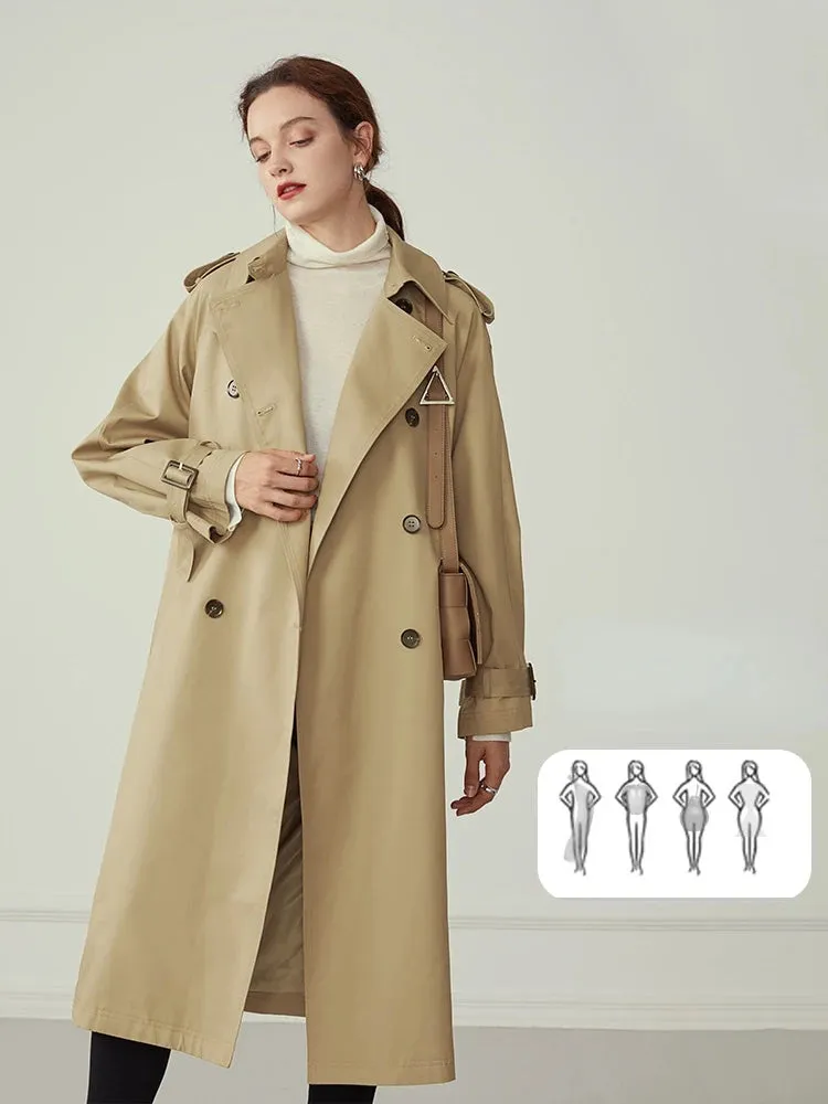 Trendy Khaki Causal Belt  Cotton Turn Down Collar Top