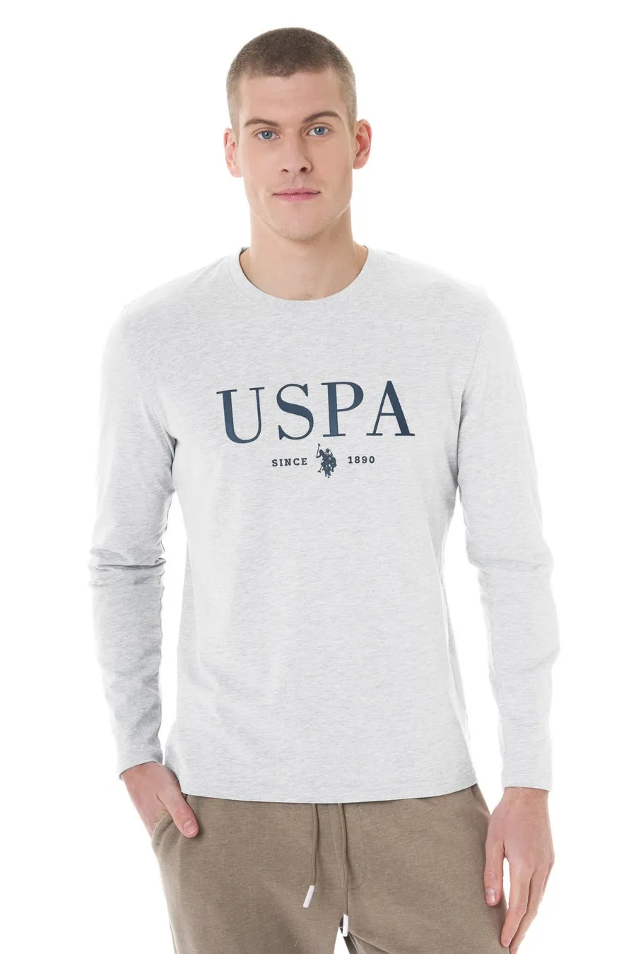 US POLO MENS COTTON LONG SLEEVE T-SHIRT