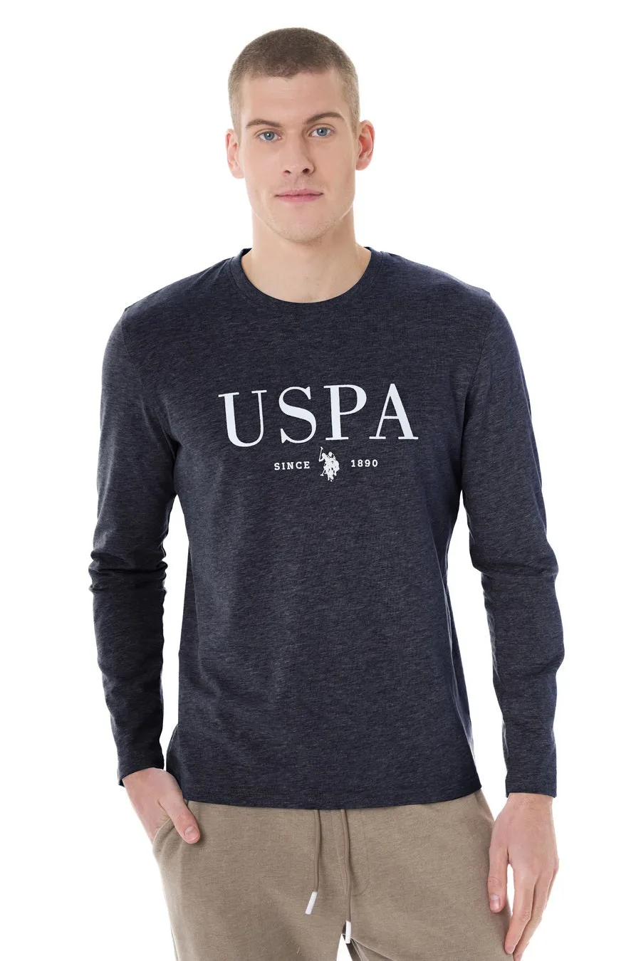 US POLO MENS COTTON LONG SLEEVE T-SHIRT