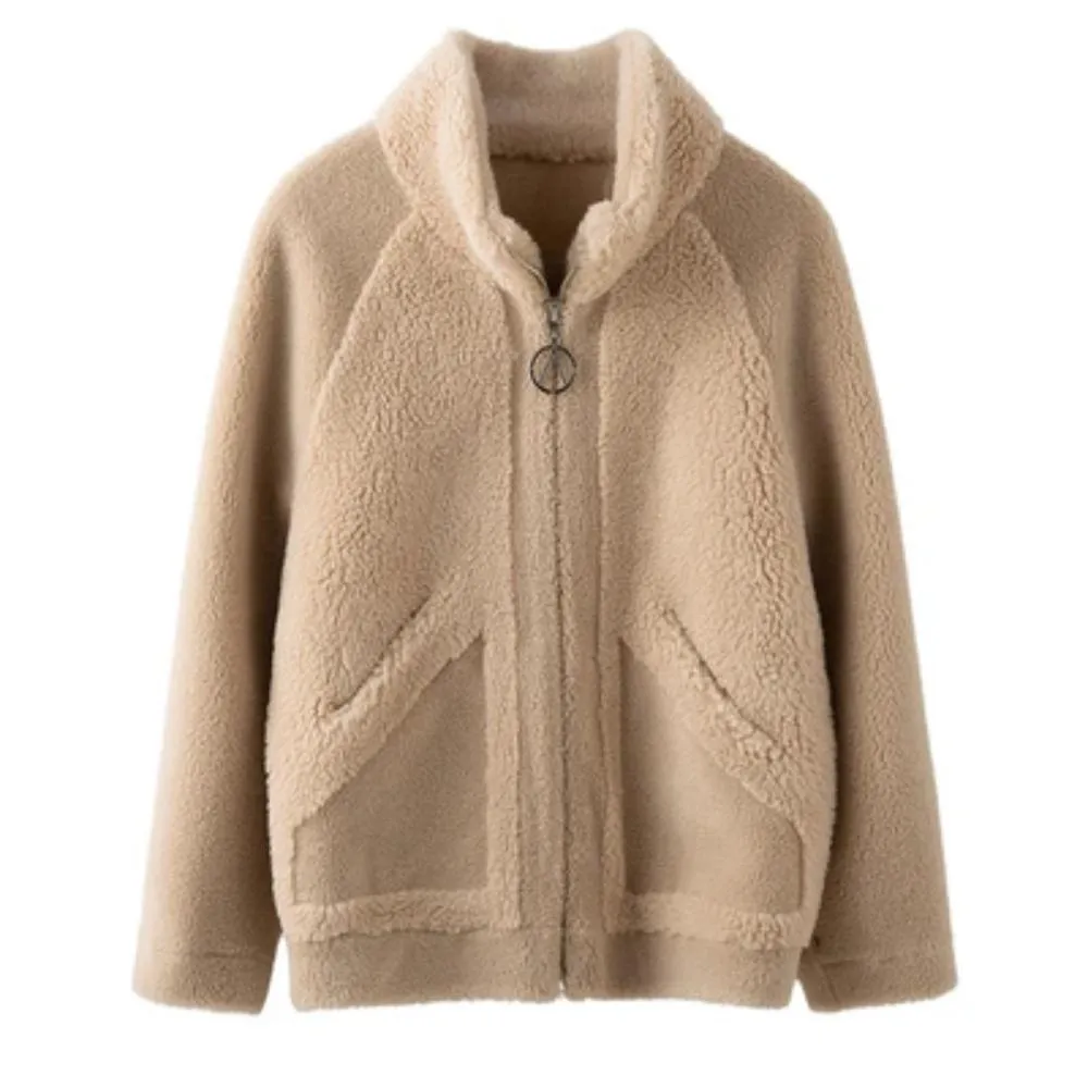 Women's Autumn/Winter Casual Wool Short Coat With Pockets
