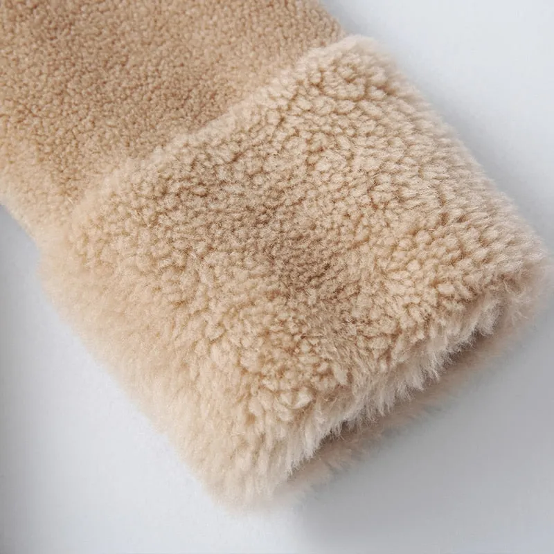 Women's Winter Thick V-Neck Long Coat With Fox Fur