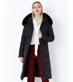 Women's Winter Warm Long Down Coat With Fur On Hood