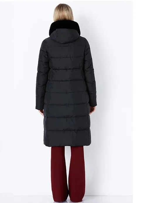 Women's Winter Warm Long Down Coat With Fur On Hood