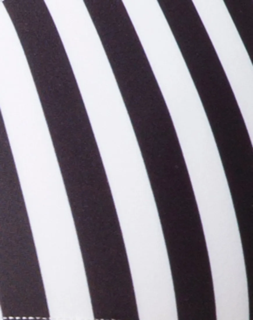Xeona Swimsuit in Black and White Stripe